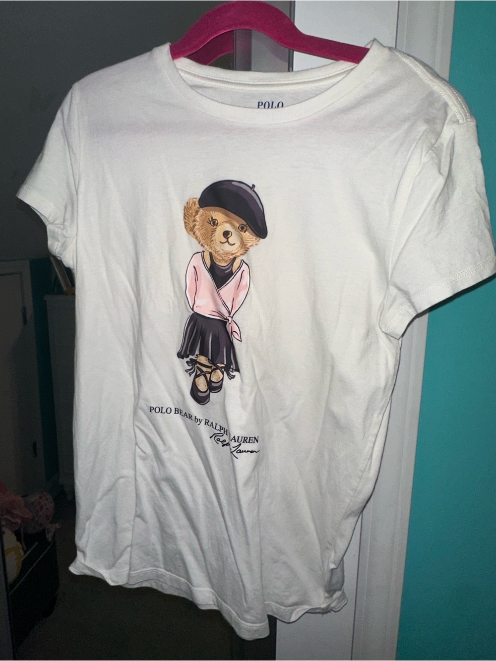 Polo by Ralph Lauren White Tee with Polo Bear Graphic